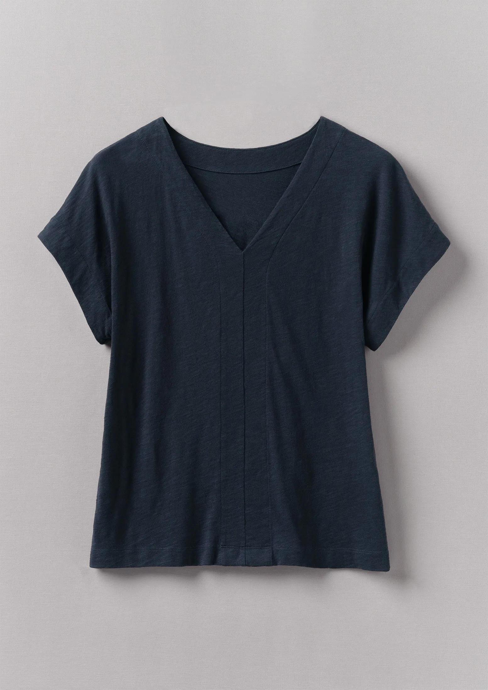 V-Neck Organic Cotton Tee | Anthracite sold by TOAST