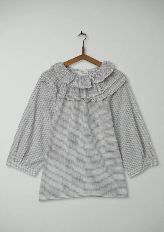 Reworn Ruffled Collar Shirt Size L (218) | Ecru/Multi sold by TOAST