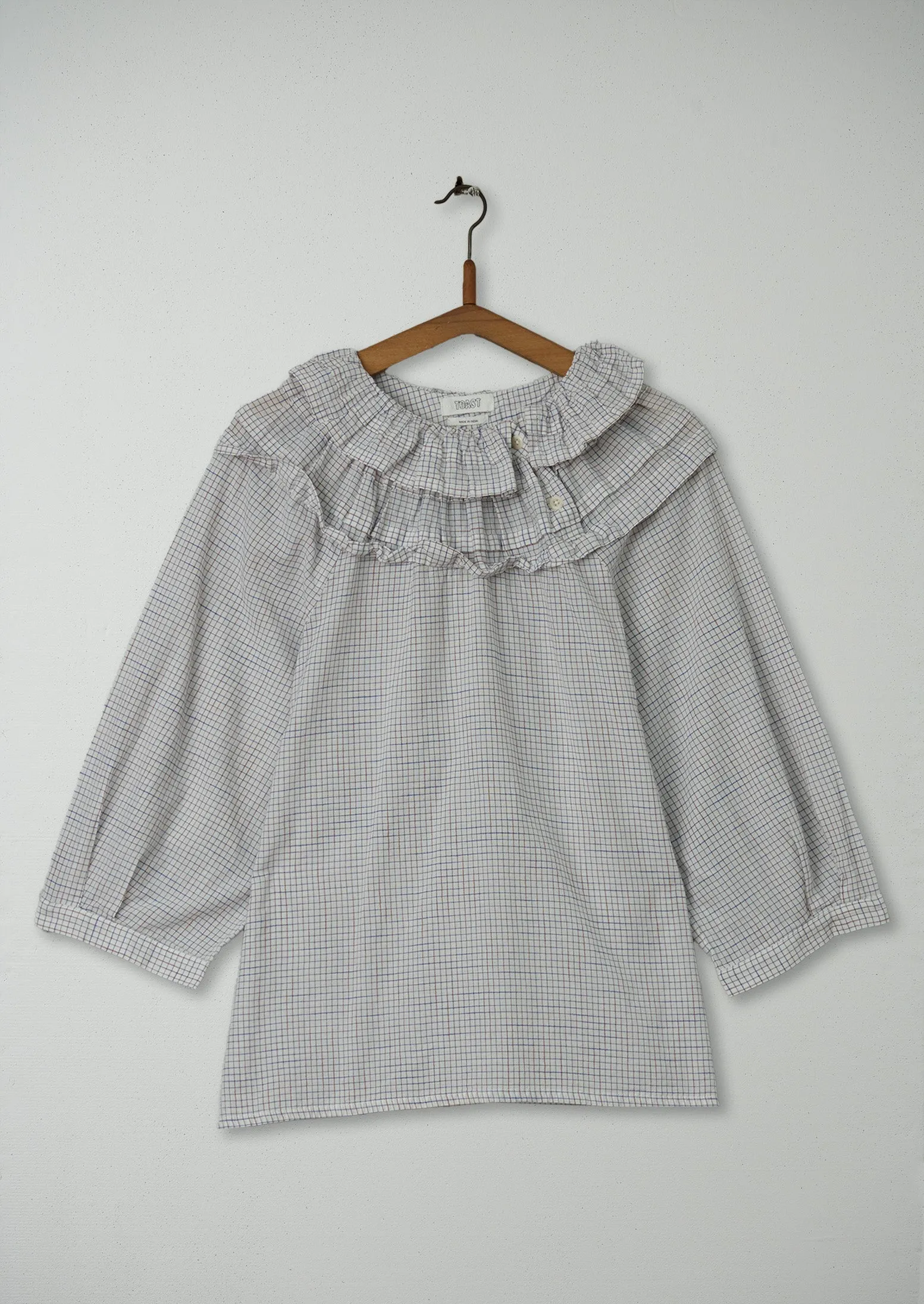 Reworn Ruffled Collar Shirt Size L (218) | Ecru/Multi sold by TOAST