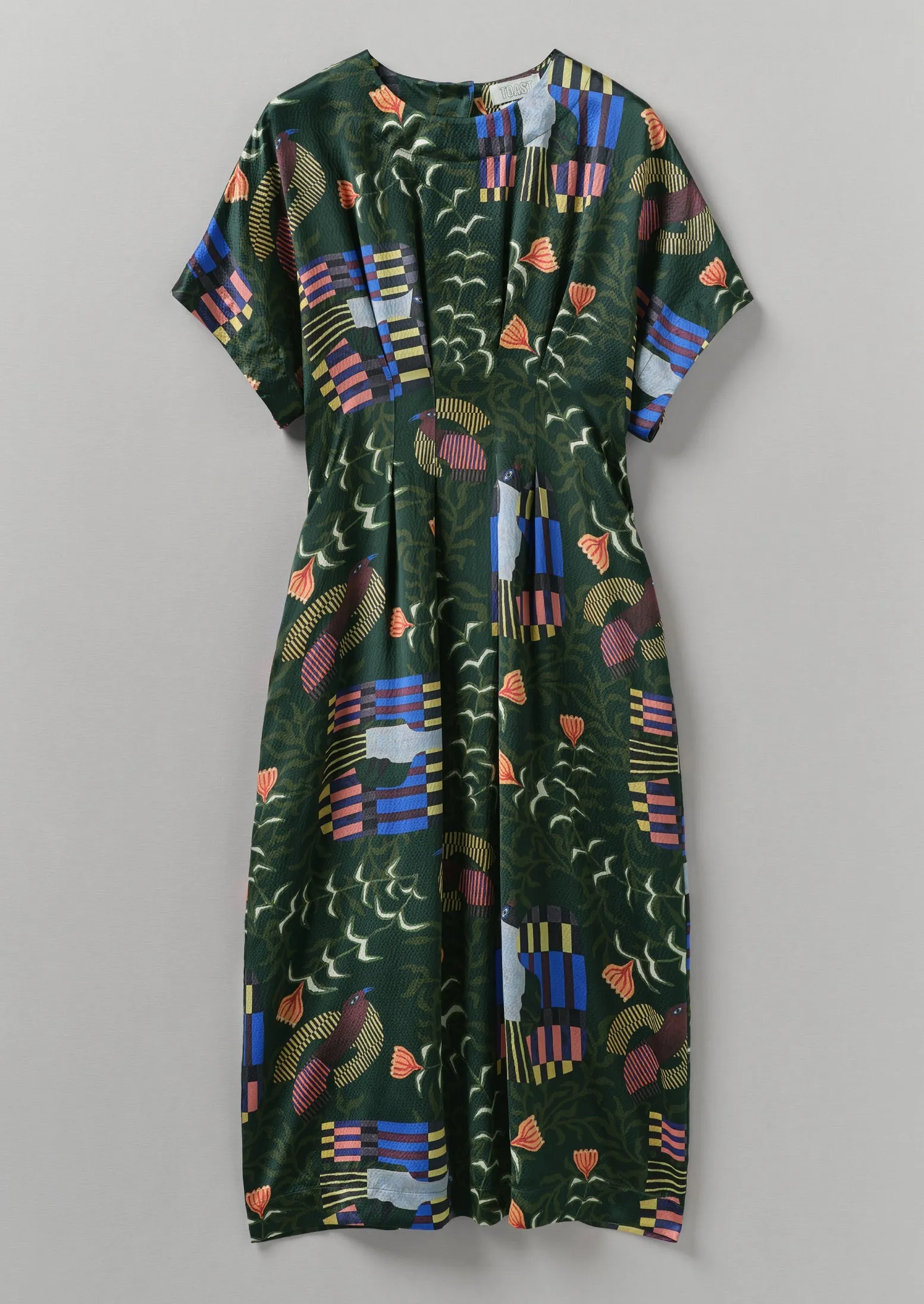 Isobel Harvey Birds Print Dress | Oil Green sold by TOAST