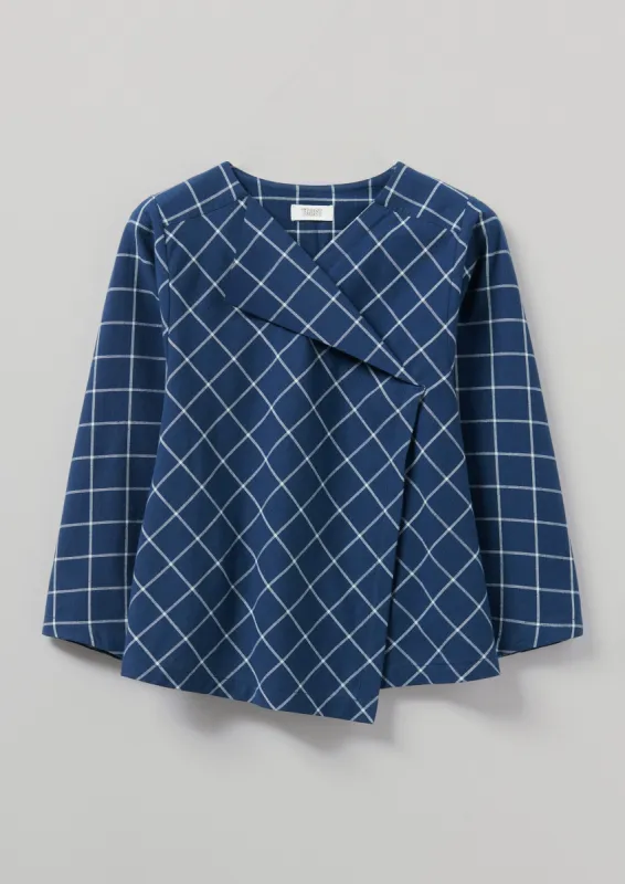 Placed Check Cotton Shirt | Blue/Ecru sold by TOAST