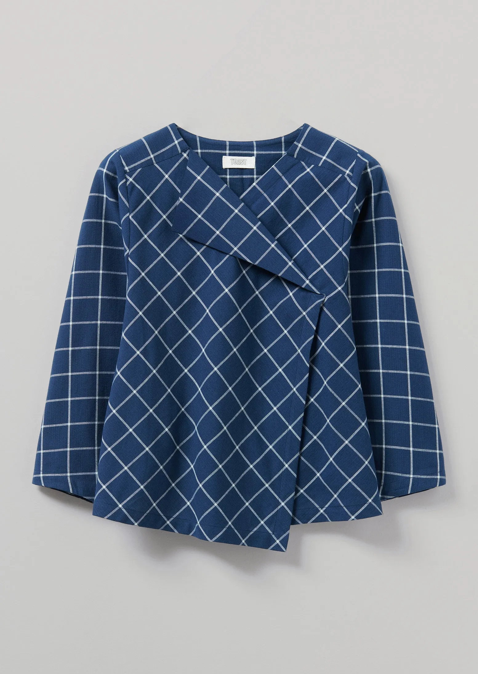 Placed Check Cotton Shirt | Blue/Ecru sold by TOAST