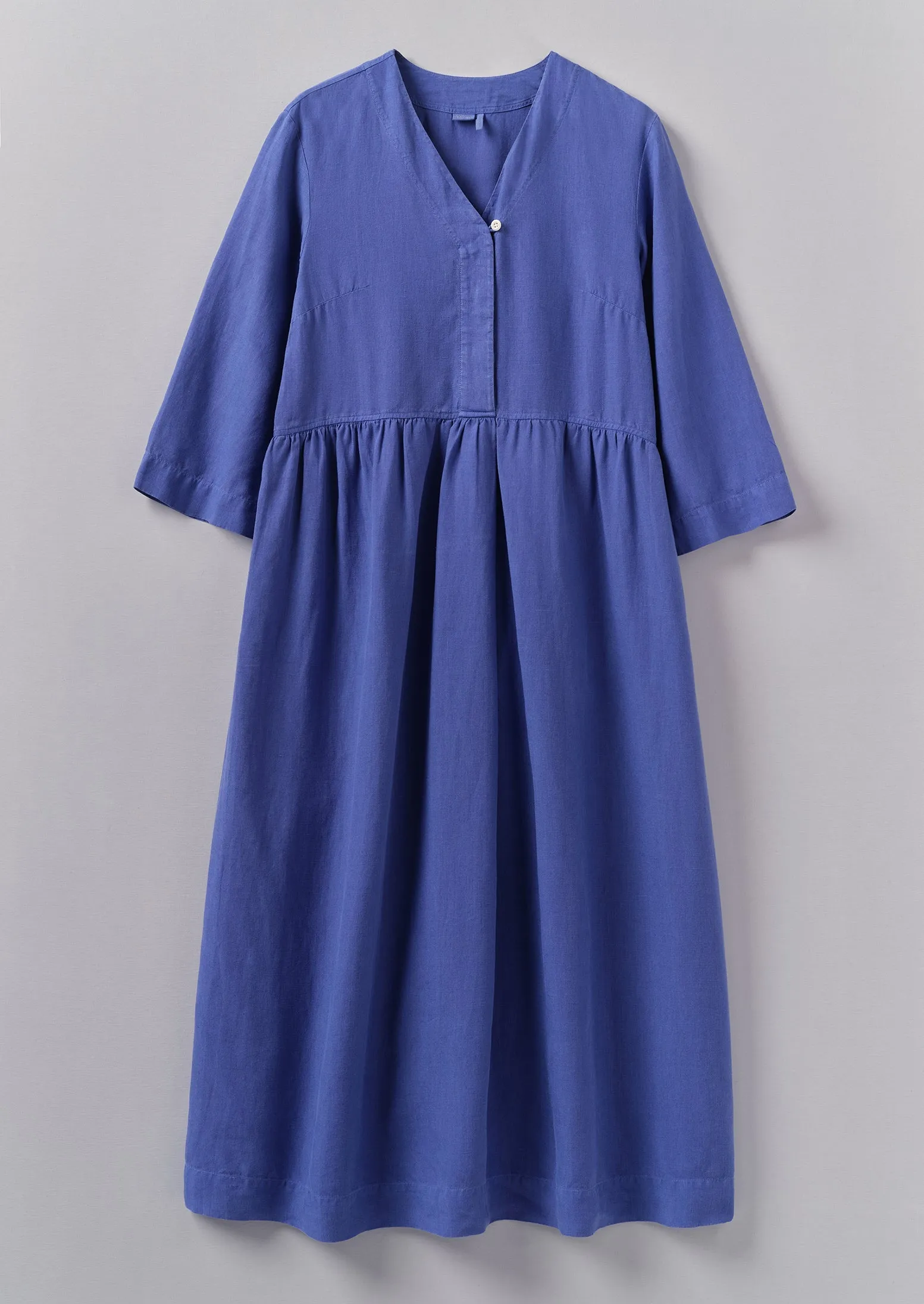 V-Neck Garment Dyed Linen Dress | Bilberry sold by TOAST