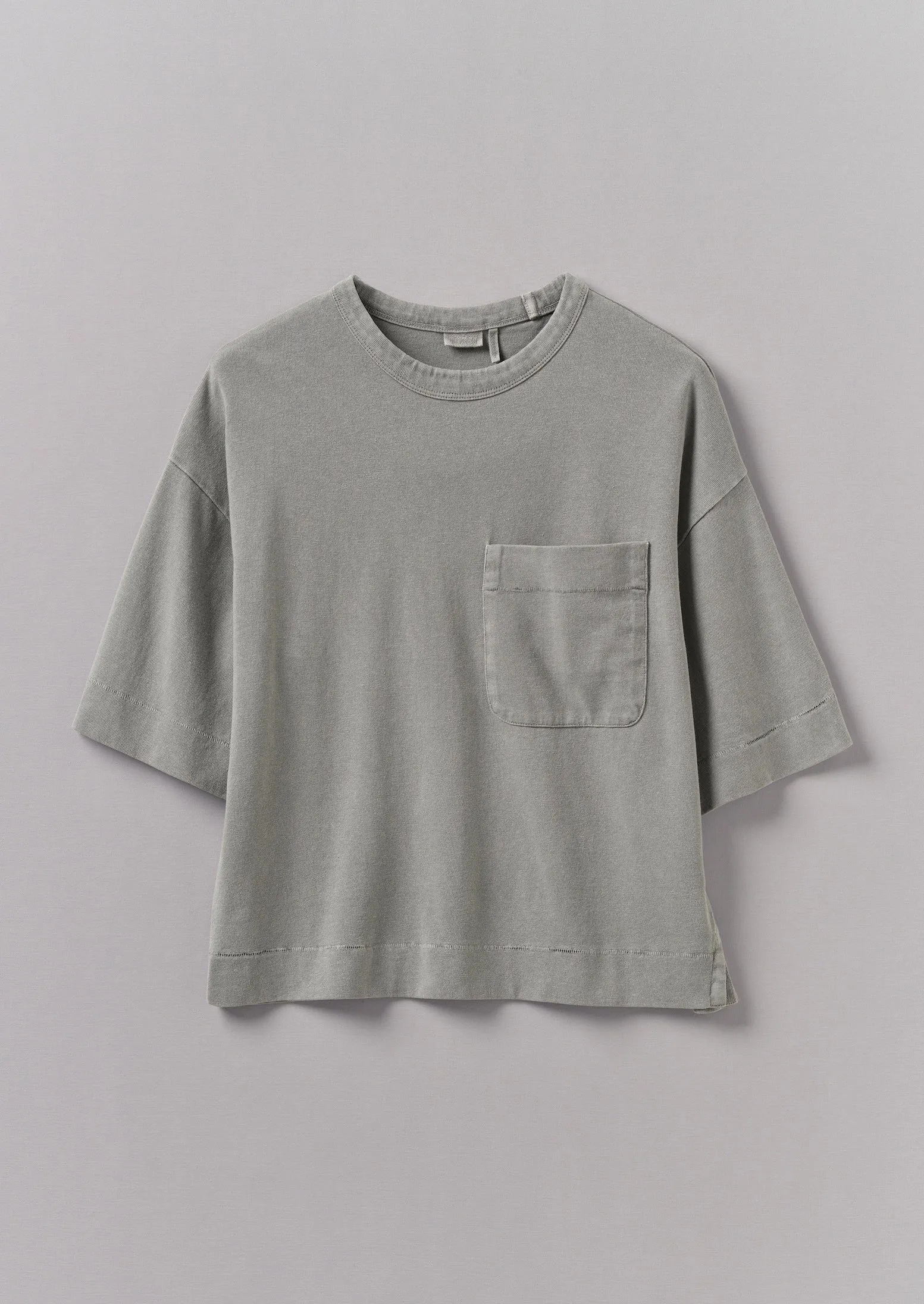 Mineral Dyed Cotton Boxy Tee | Carbon sold by TOAST