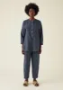 Half Placket Stripe Linen Shirt | Navy sold by TOAST