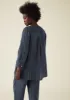 Half Placket Stripe Linen Shirt | Navy sold by TOAST