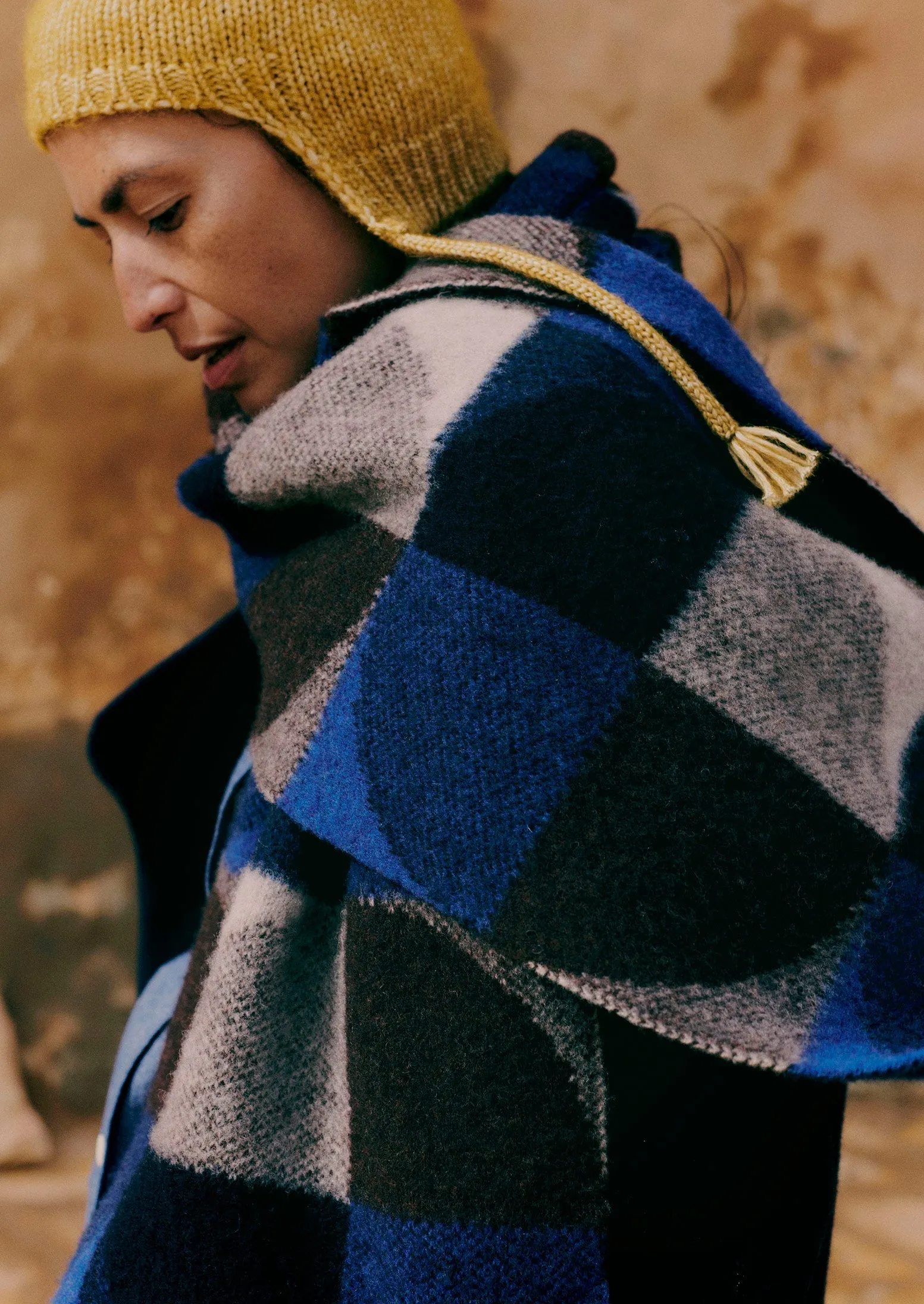 Colour Block Wool Scarf | Charcoal Multi sold by TOAST product image thumbnail 2