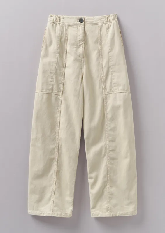 Panelled Cotton Linen Canvas Trousers | Wood Ash sold by TOAST