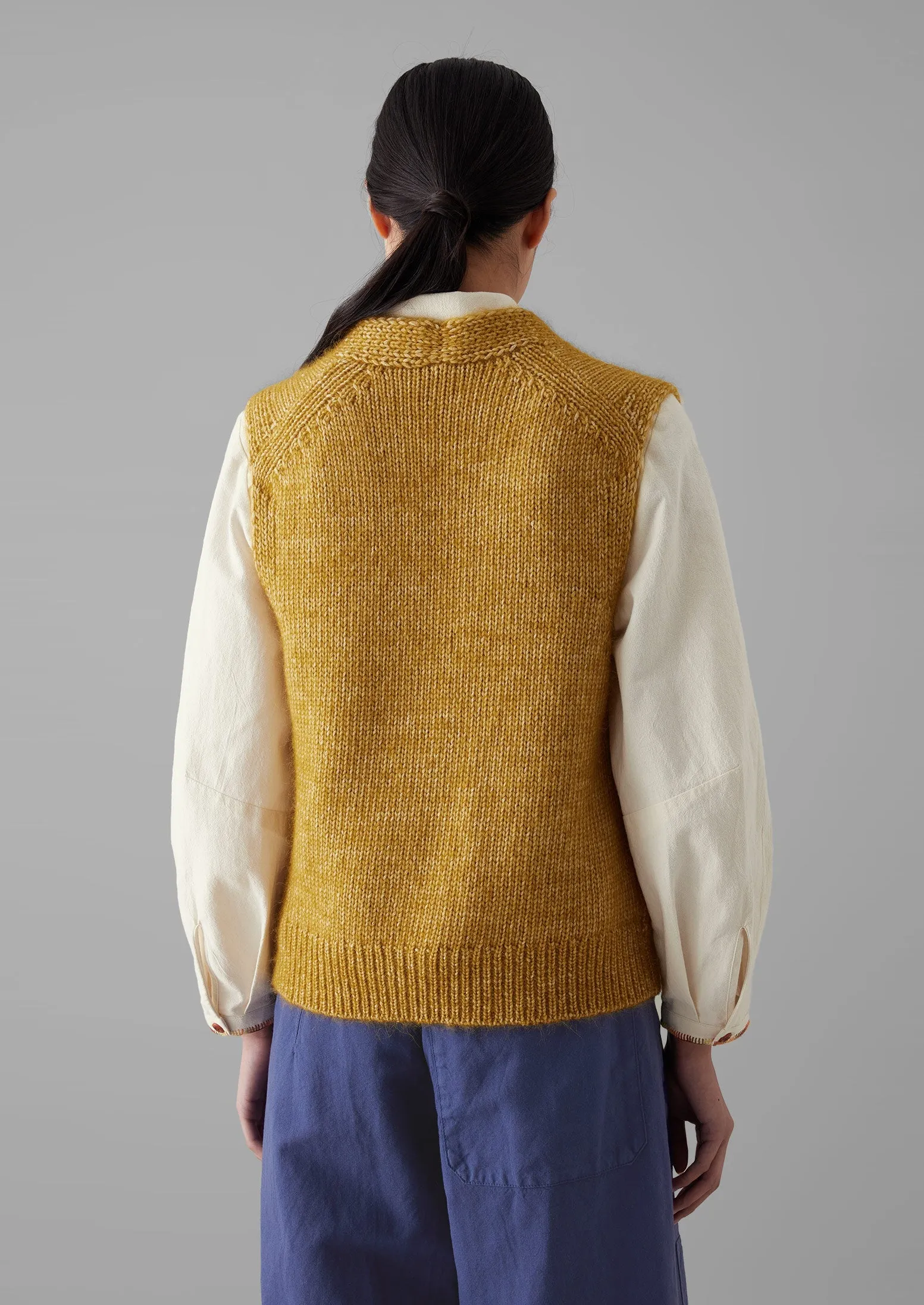 Cotton Alpaca Button Through Tank | Dijon Yellow sold by TOAST product image thumbnail 4