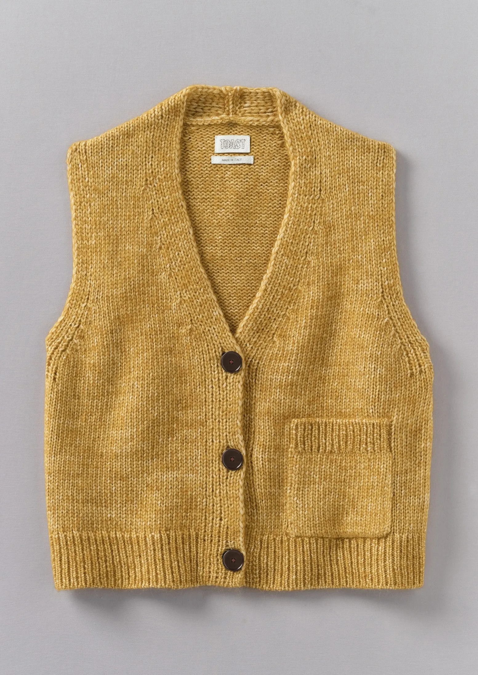 Cotton Alpaca Button Through Tank | Dijon Yellow sold by TOAST