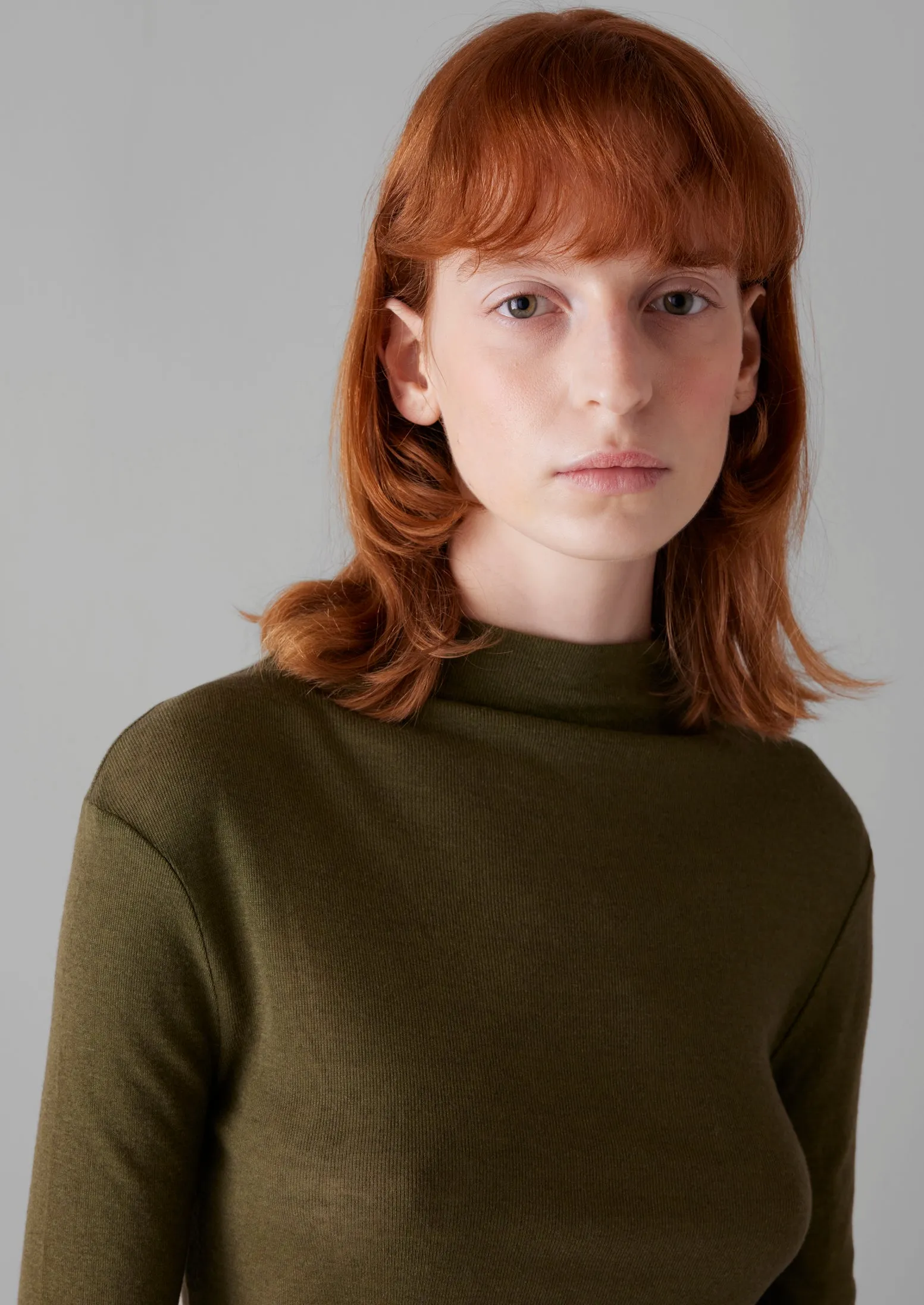 Aster Wool Lyocell High Neck Tee | Artichoke sold by TOAST product image thumbnail 3