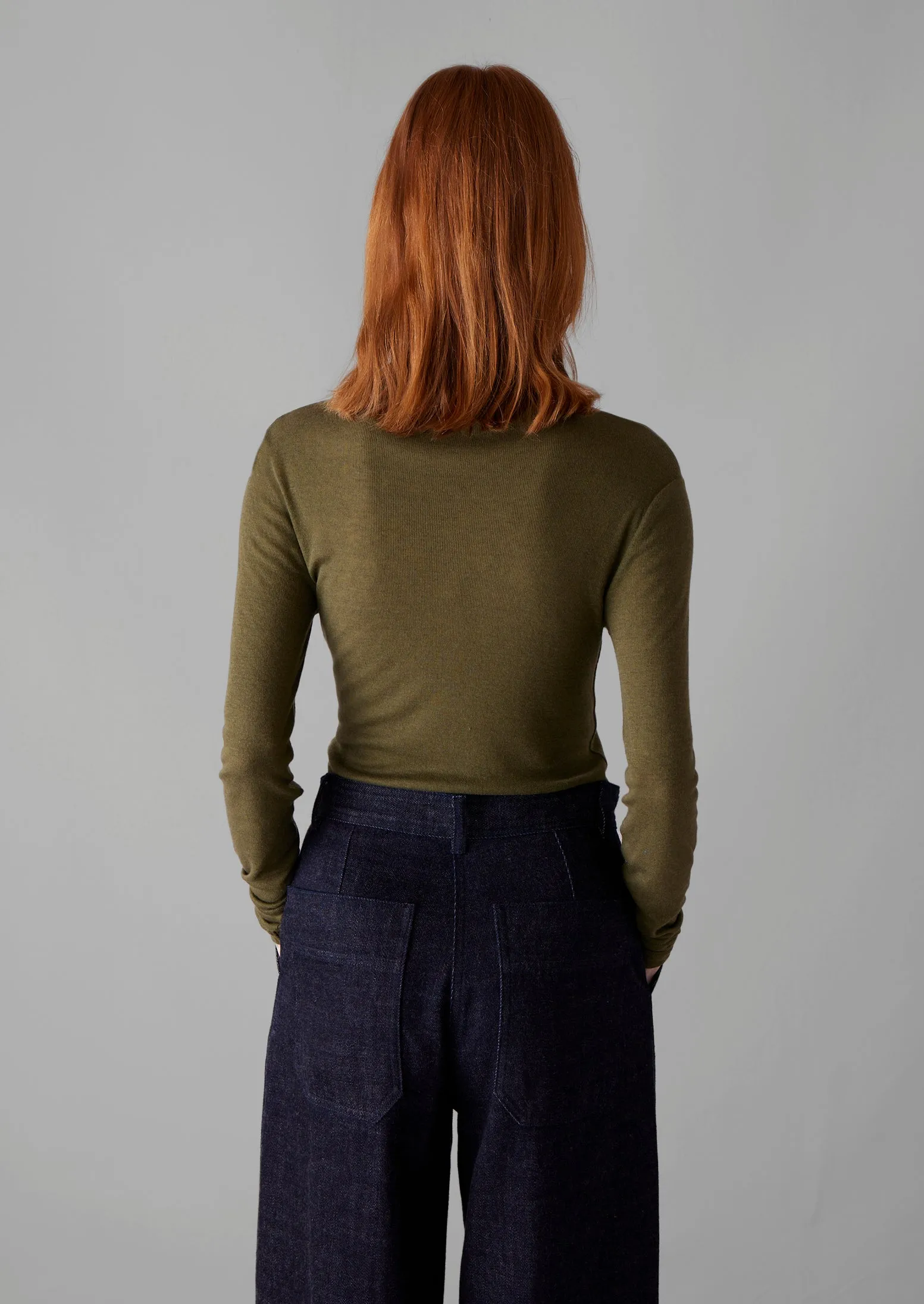 Aster Wool Lyocell High Neck Tee | Artichoke sold by TOAST product image thumbnail 4