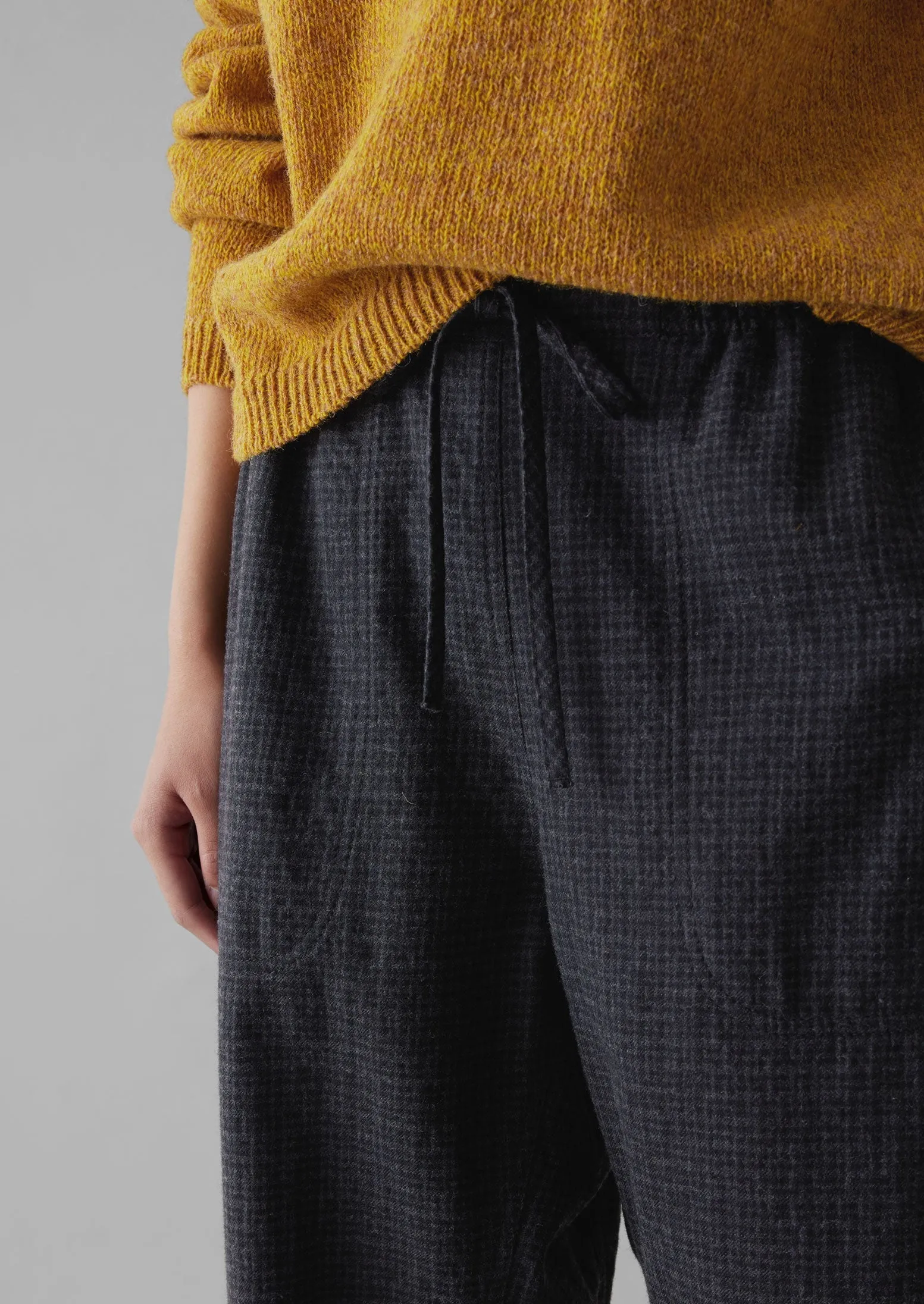 Suki Wool Cotton Seersucker Check Trousers | Carbon sold by TOAST product image thumbnail 4