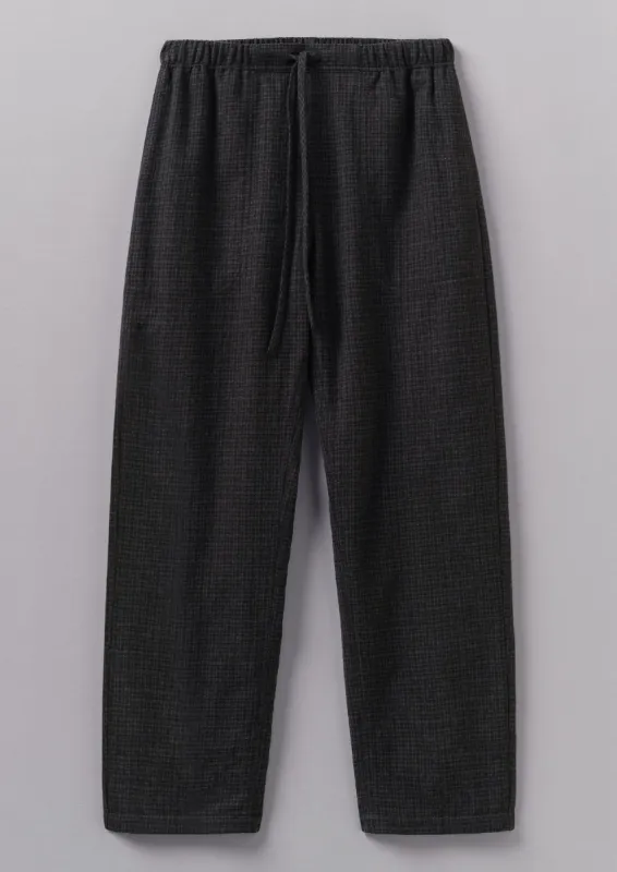 Suki Wool Cotton Seersucker Check Trousers | Carbon sold by TOAST