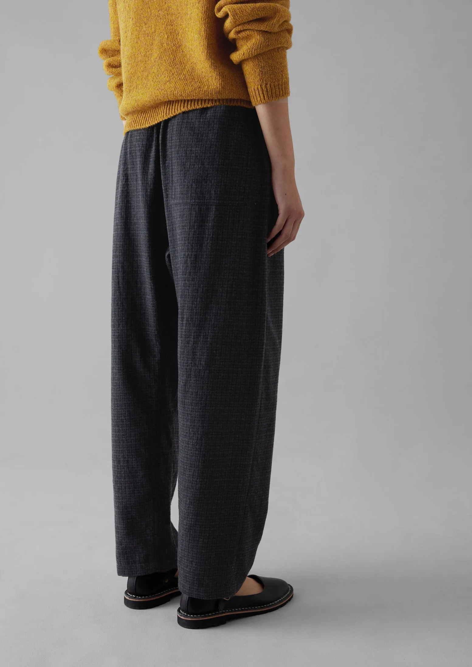 Suki Wool Cotton Seersucker Check Trousers | Carbon sold by TOAST product image thumbnail 5