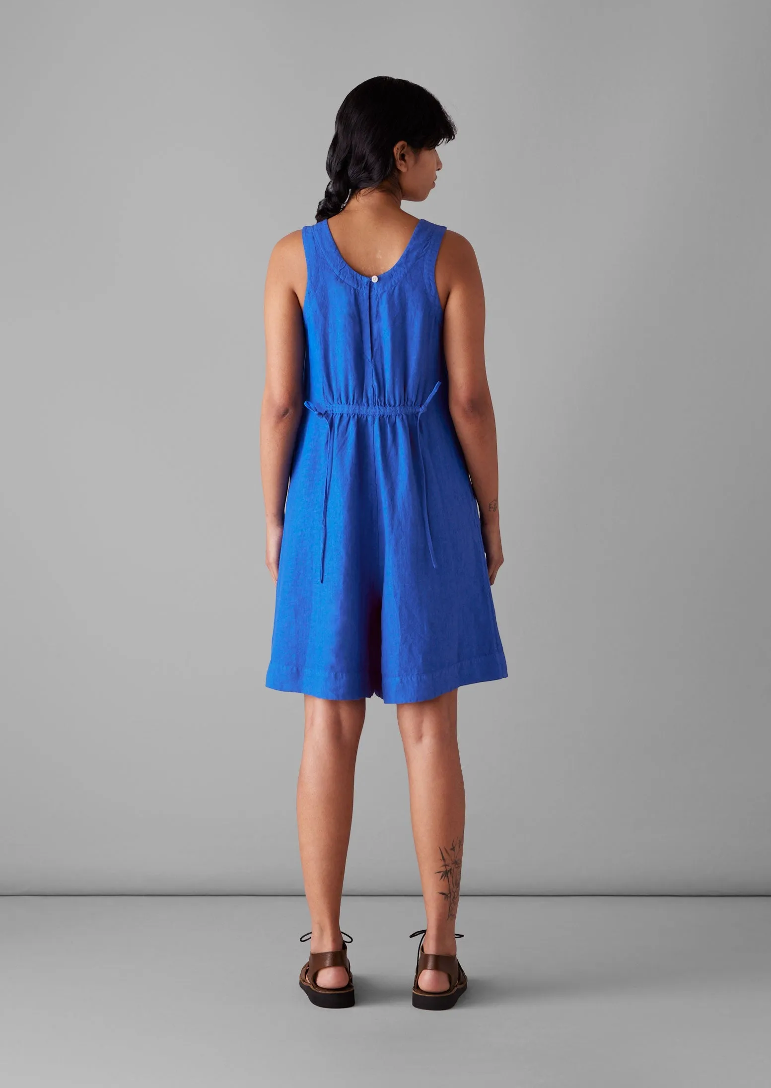 Garment Dyed Linen Short Jumpsuit | Sapphire sold by TOAST product image thumbnail 4