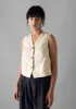 Cotton Linen Canvas Waistcoat Top | Wood Ash sold by TOAST