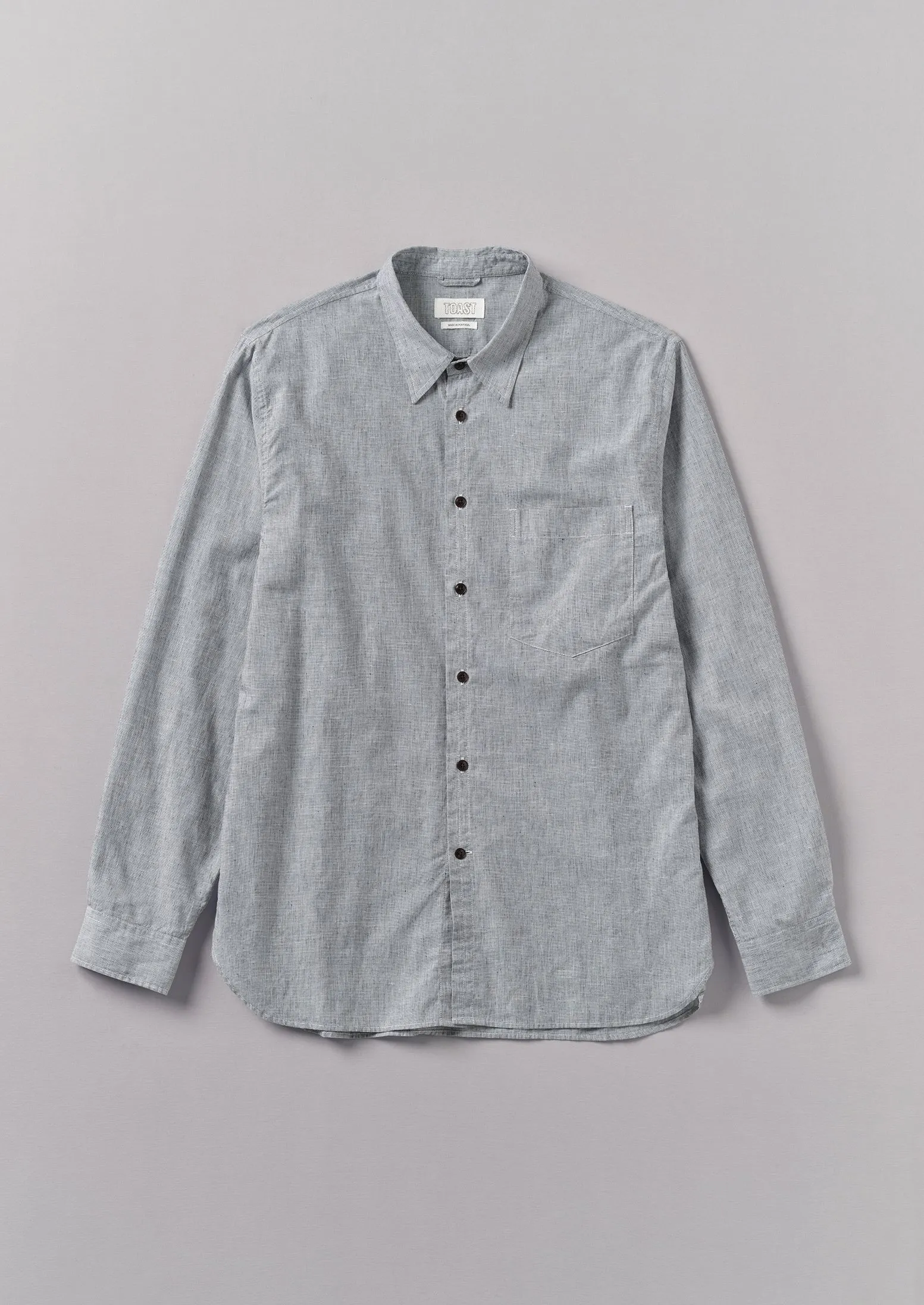 Chambray Cotton Linen Shirt | Charcoal sold by TOAST