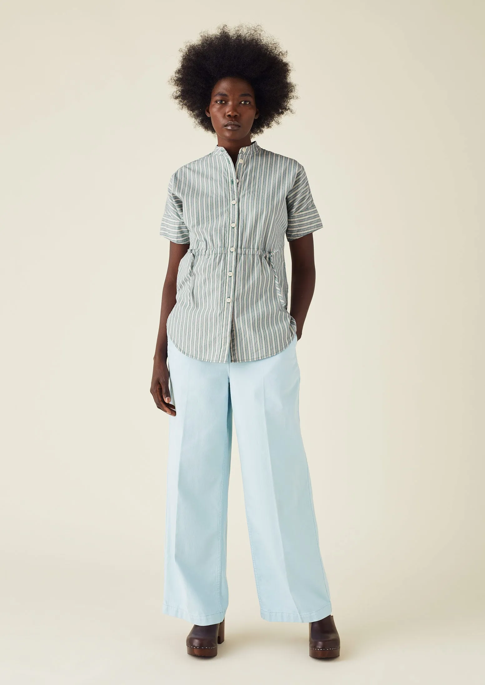 Garment Dyed Organic Denim Trousers | Pale Blue sold by TOAST product image thumbnail 3