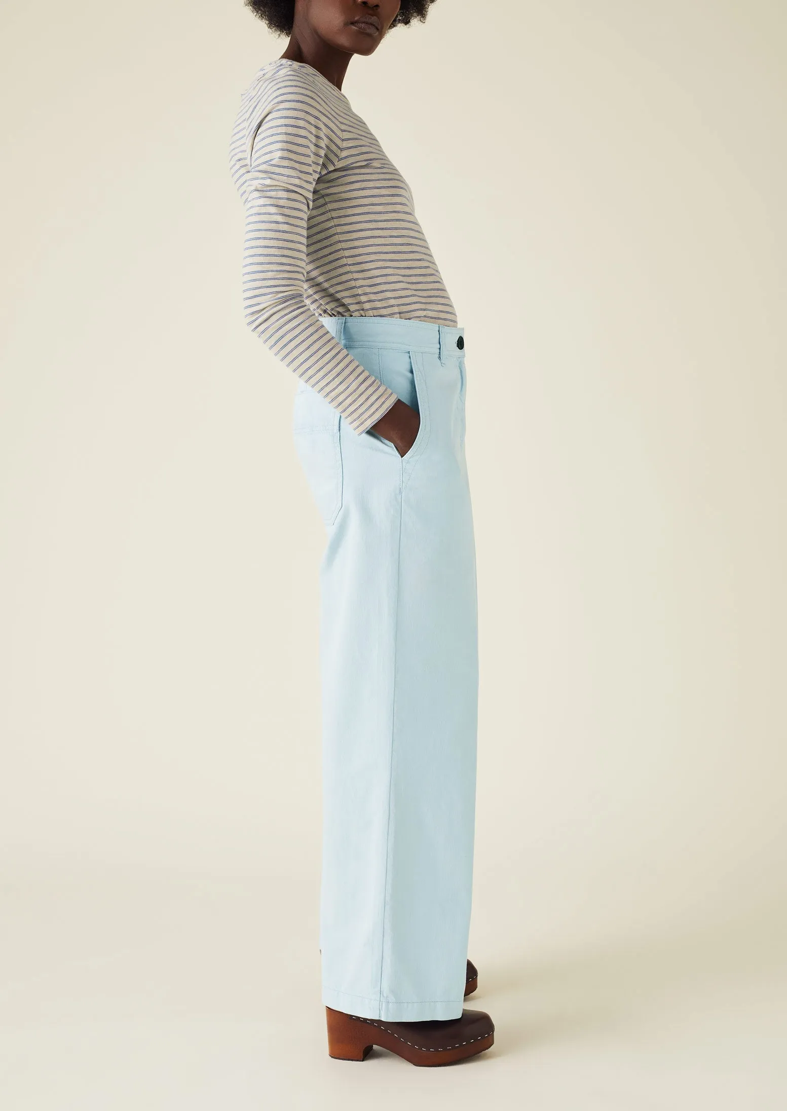 Garment Dyed Organic Denim Trousers | Pale Blue sold by TOAST product image thumbnail 4