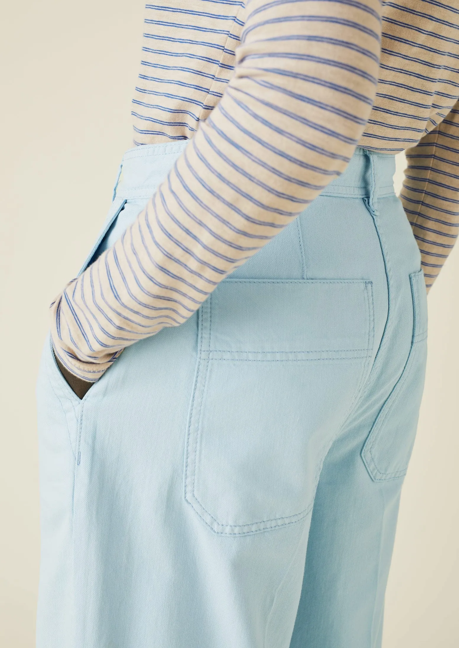 Garment Dyed Organic Denim Trousers | Pale Blue sold by TOAST product image thumbnail 5