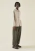 Crinkle Organic Cotton Stripe Shirt | Oyster Grey/Birch sold by TOAST