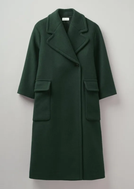 Double Faced Melton Overcoat | Forest Marl sold by TOAST