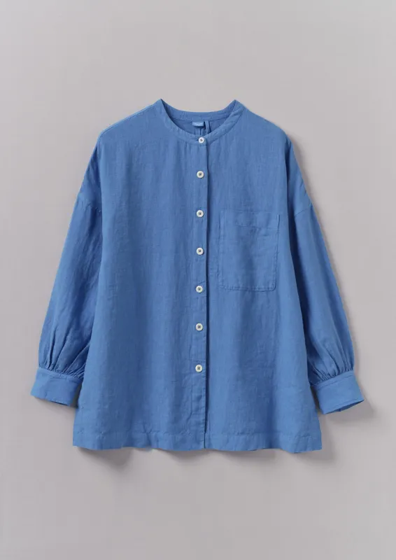 Garment Dyed Linen Oversized Shirt | Blue Violane sold by TOAST