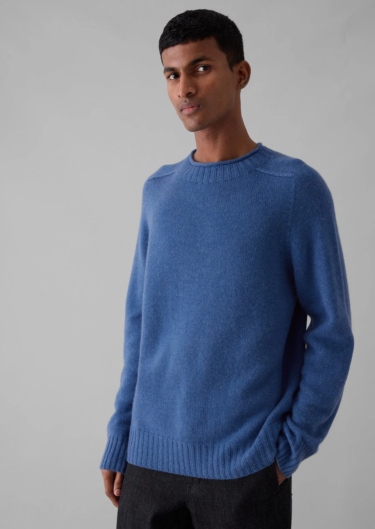 Seamless Wool Cashmere Sweater | Slate Blue sold by TOAST product image thumbnail 2