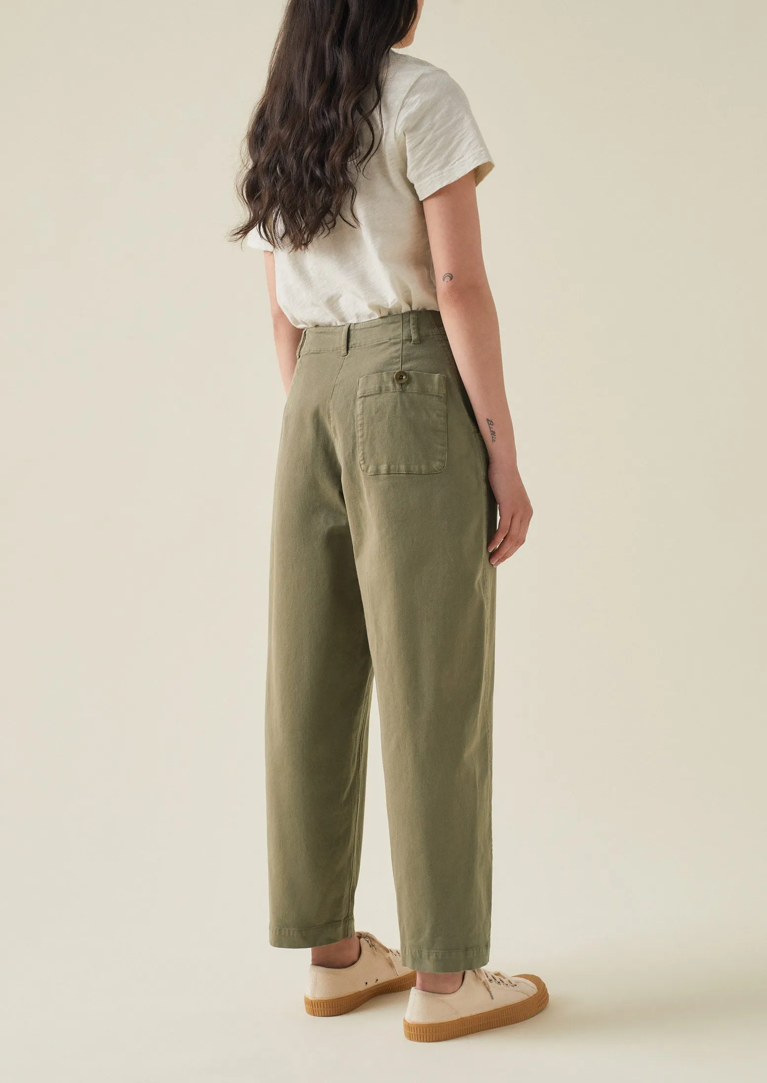 Forward Seam Cotton Twill Trousers | Khaki sold by TOAST product image thumbnail 4
