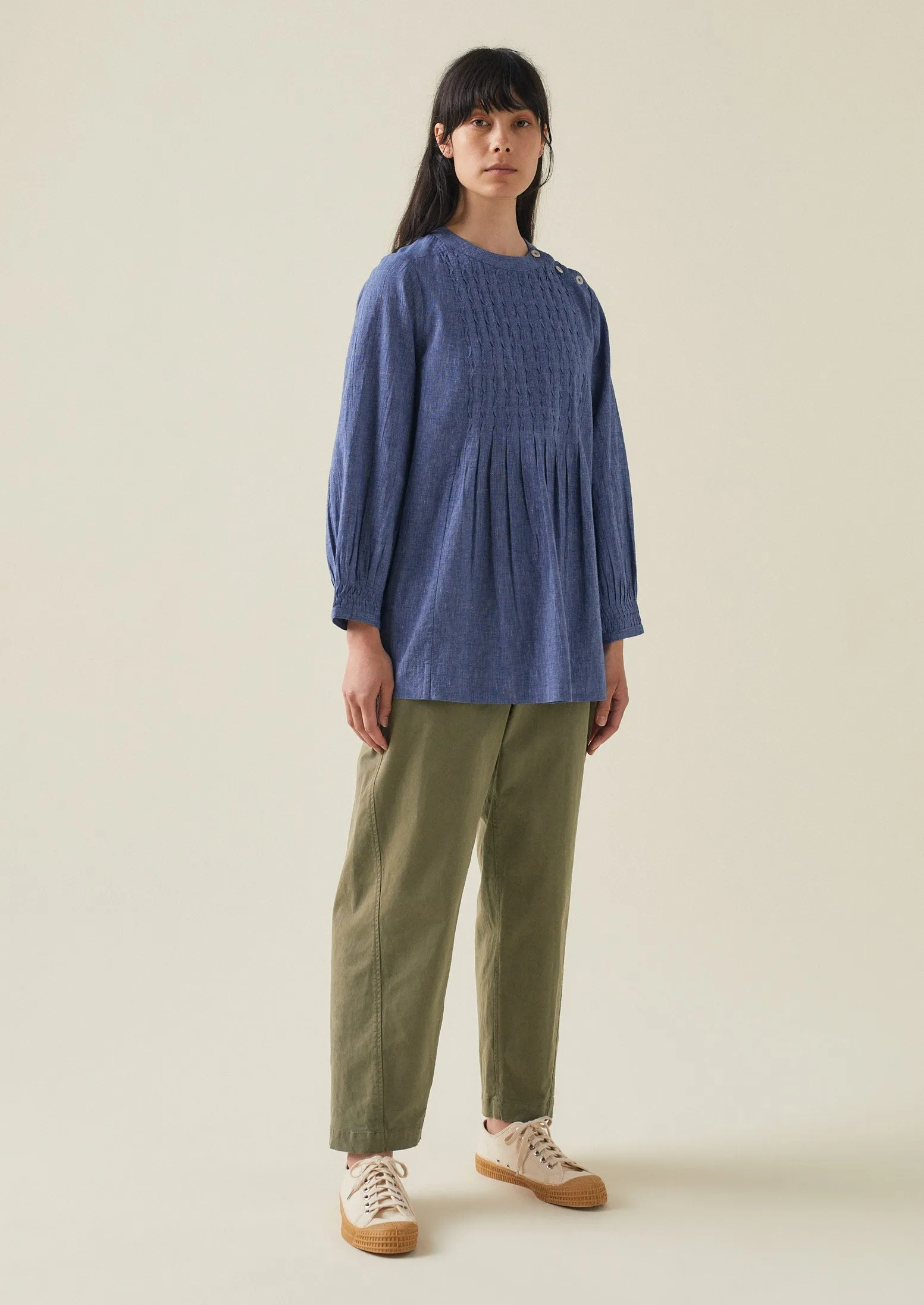 Forward Seam Cotton Twill Trousers | Khaki sold by TOAST product image thumbnail 2