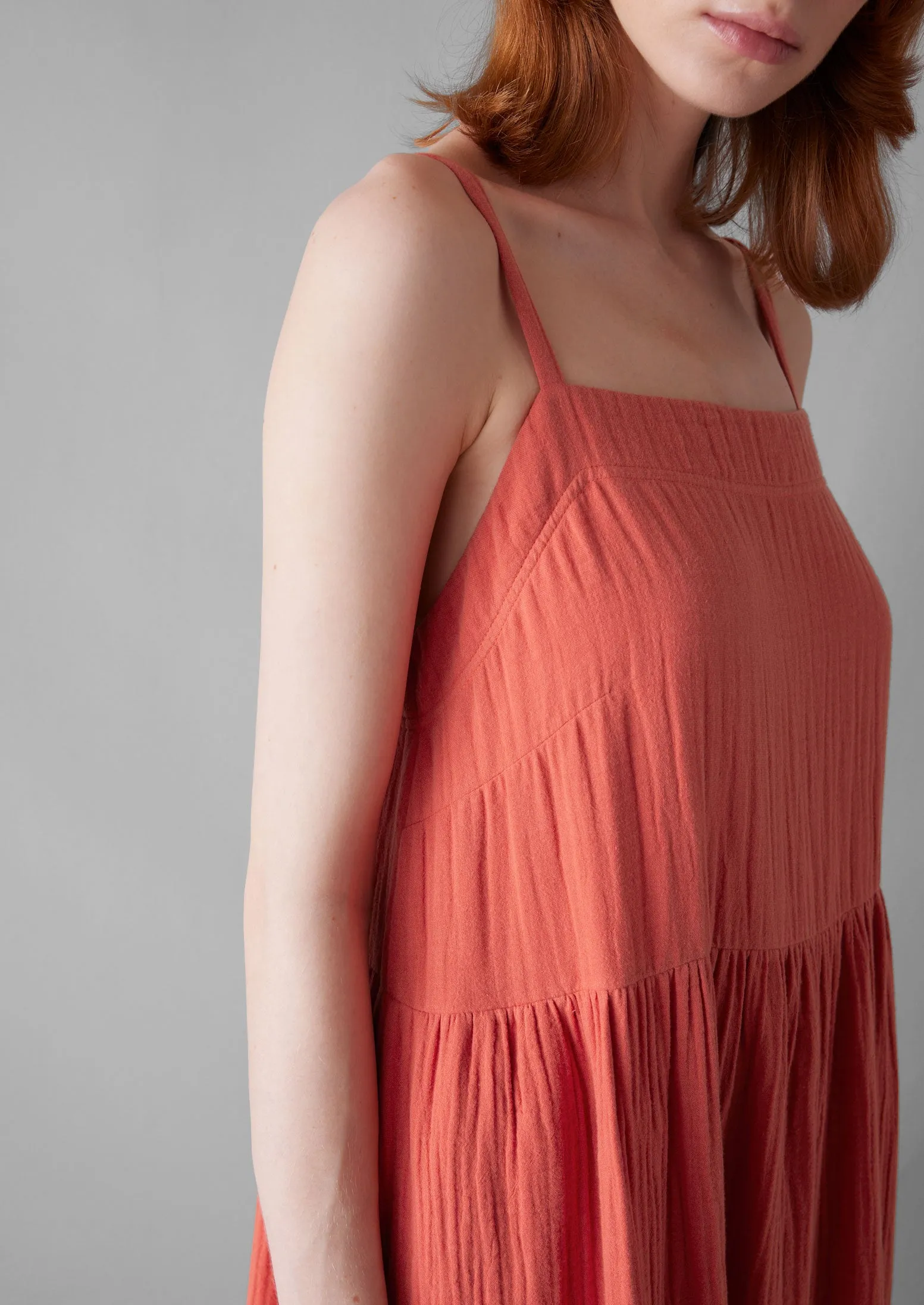 Tiered Crinkle Cotton Gauze Dress | Poppy sold by TOAST product image thumbnail 3