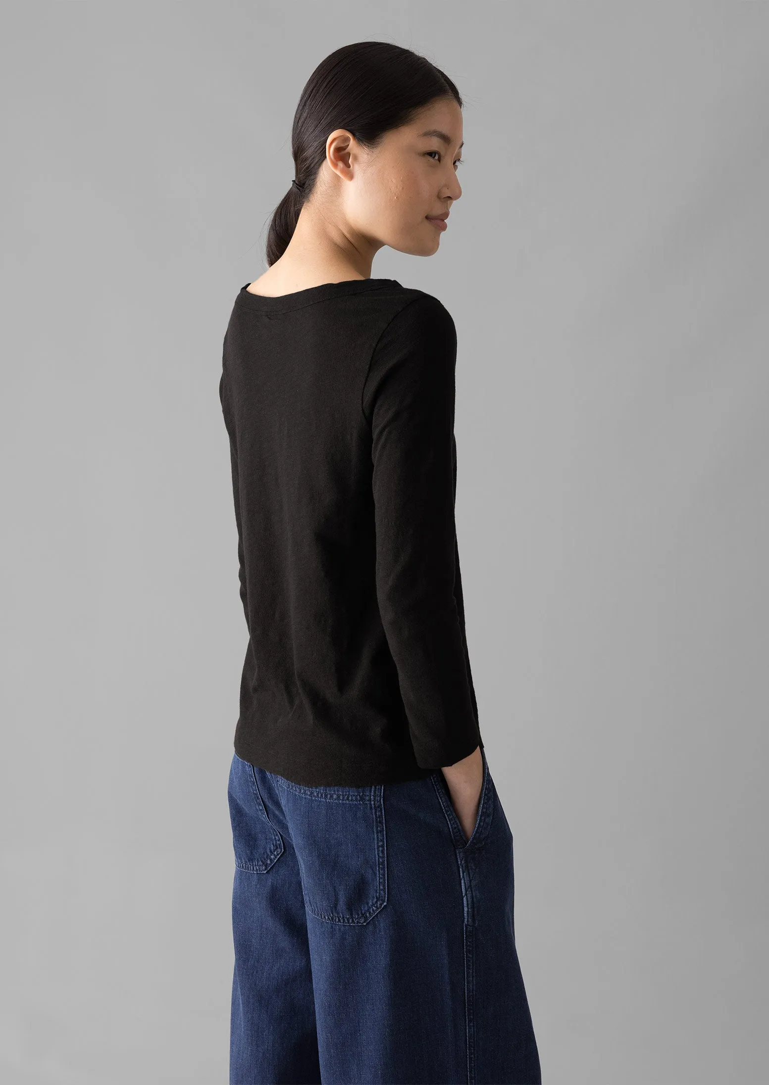 Lia Garment Dyed Boat Neck Tee | Carbon Black sold by TOAST product image thumbnail 4