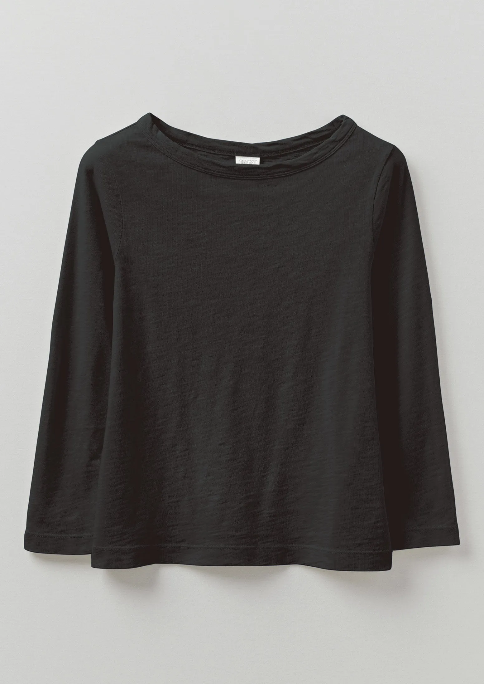 Lia Garment Dyed Boat Neck Tee | Carbon Black sold by TOAST