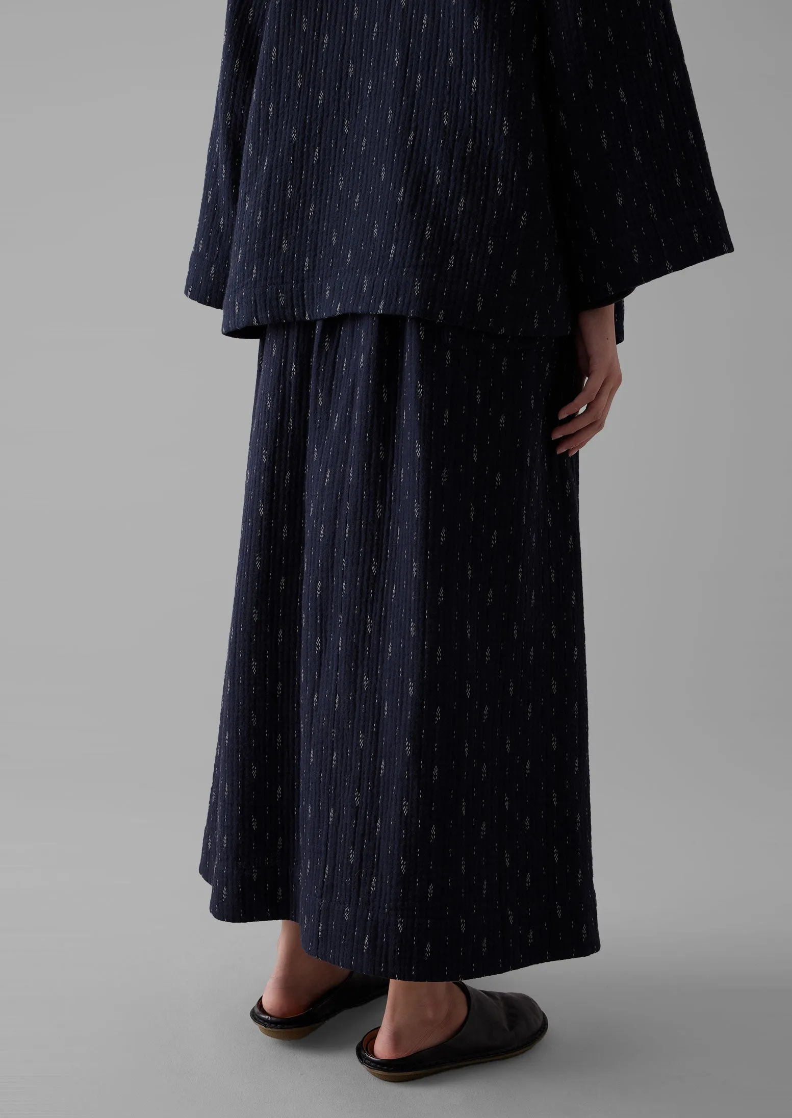 Dobby Stitch Cotton Skirt | Indigo/Blue sold by TOAST product image thumbnail 5