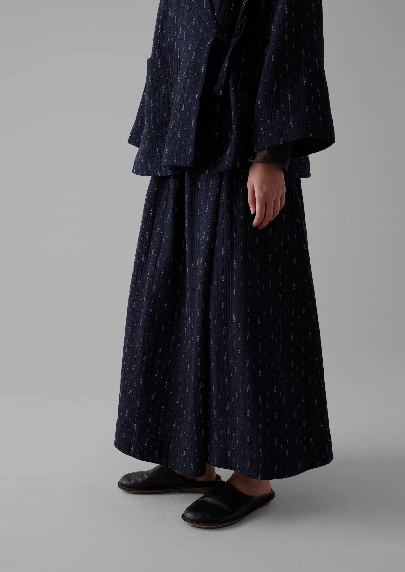 Dobby Stitch Cotton Skirt | Indigo/Blue sold by TOAST product image thumbnail 3