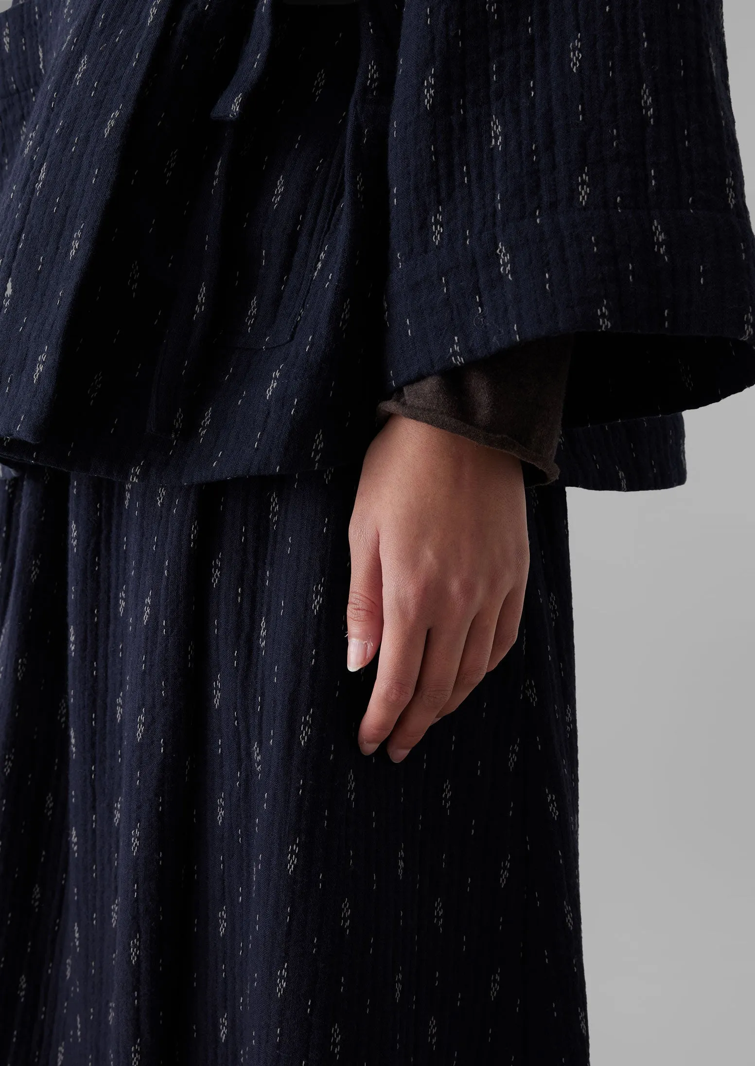 Dobby Stitch Cotton Skirt | Indigo/Blue sold by TOAST product image thumbnail 4