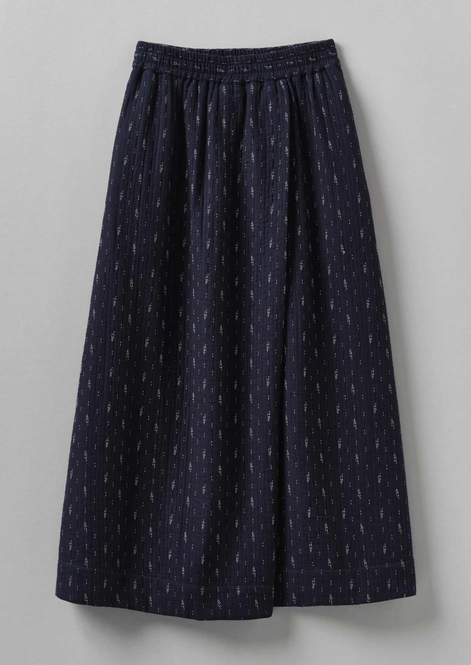 Dobby Stitch Cotton Skirt | Indigo/Blue sold by TOAST