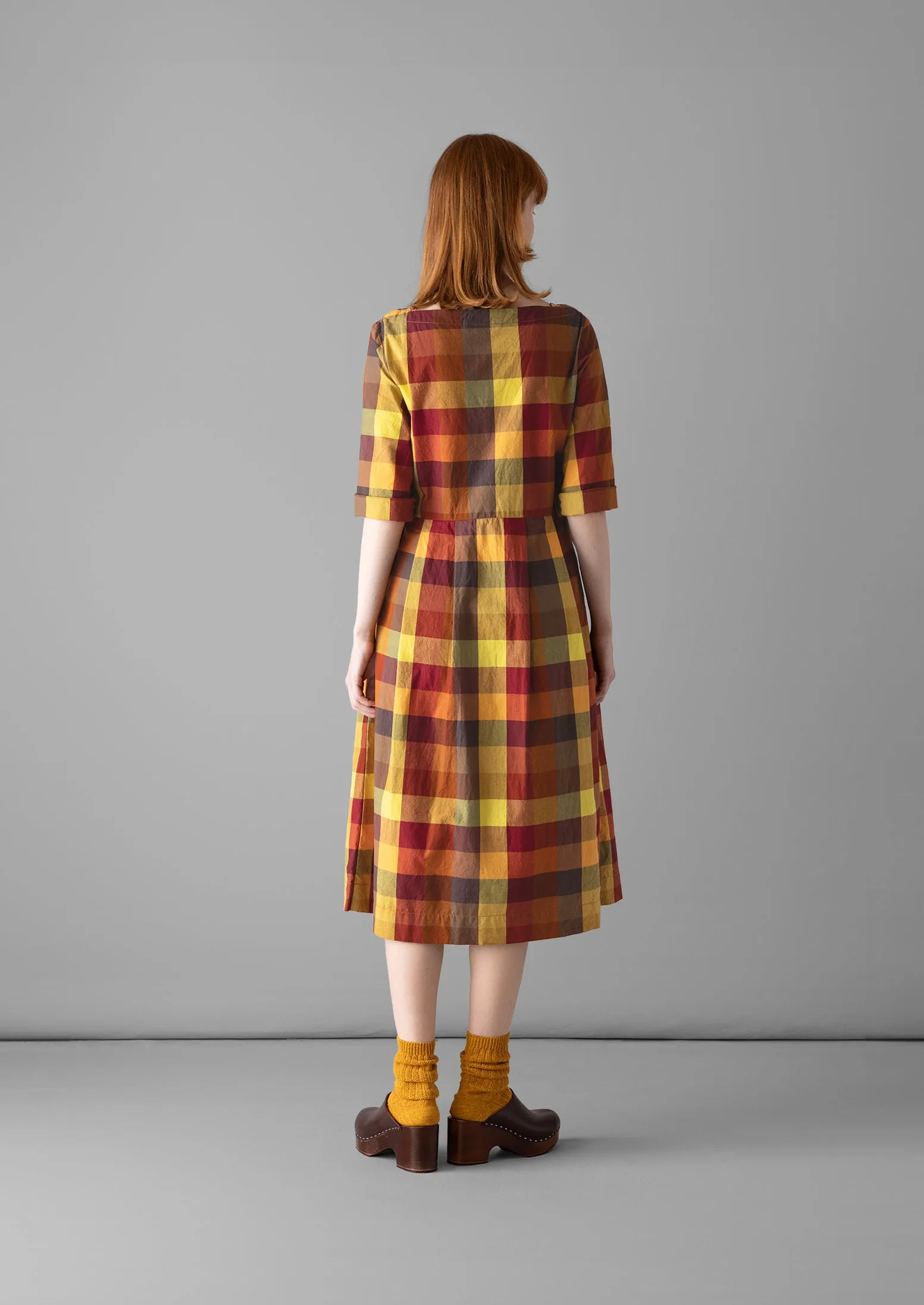 Franca Cabin Check Dress | Nasturtium sold by TOAST product image thumbnail 4