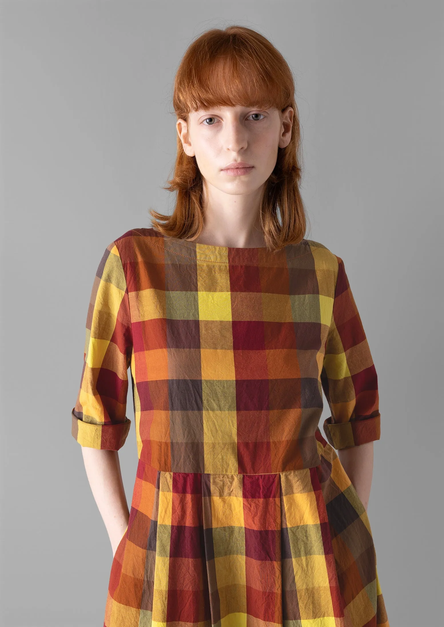 Franca Cabin Check Dress | Nasturtium sold by TOAST product image thumbnail 2