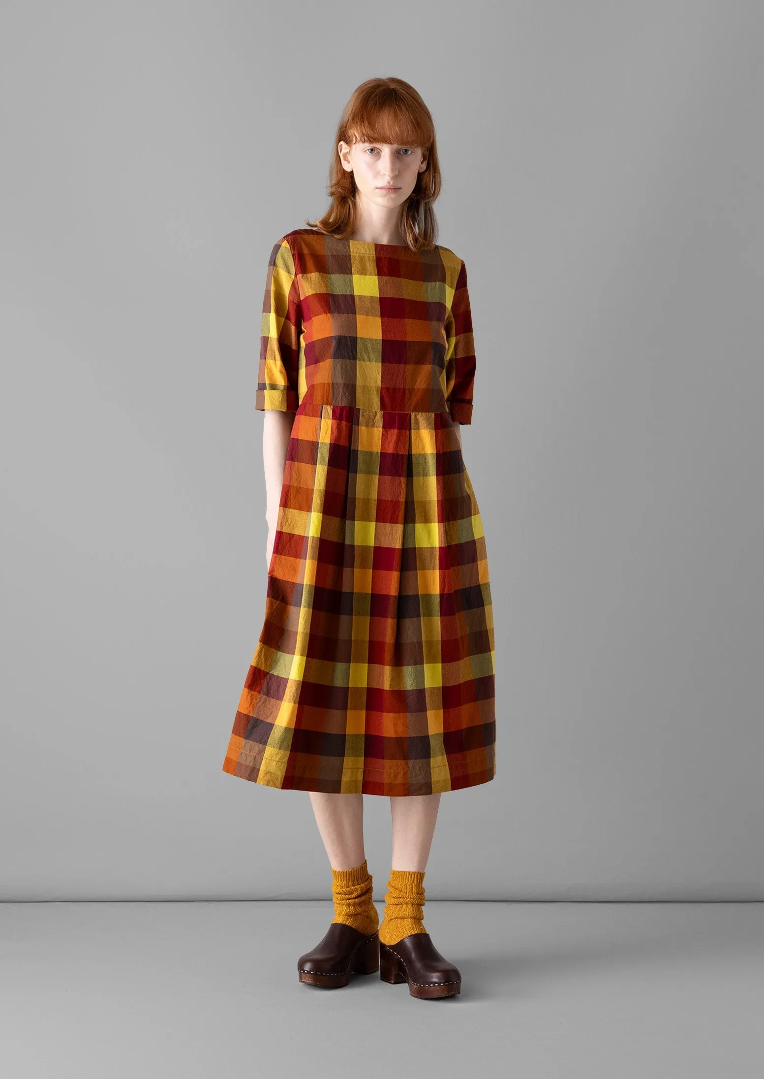 Franca Cabin Check Dress | Nasturtium | Parallel