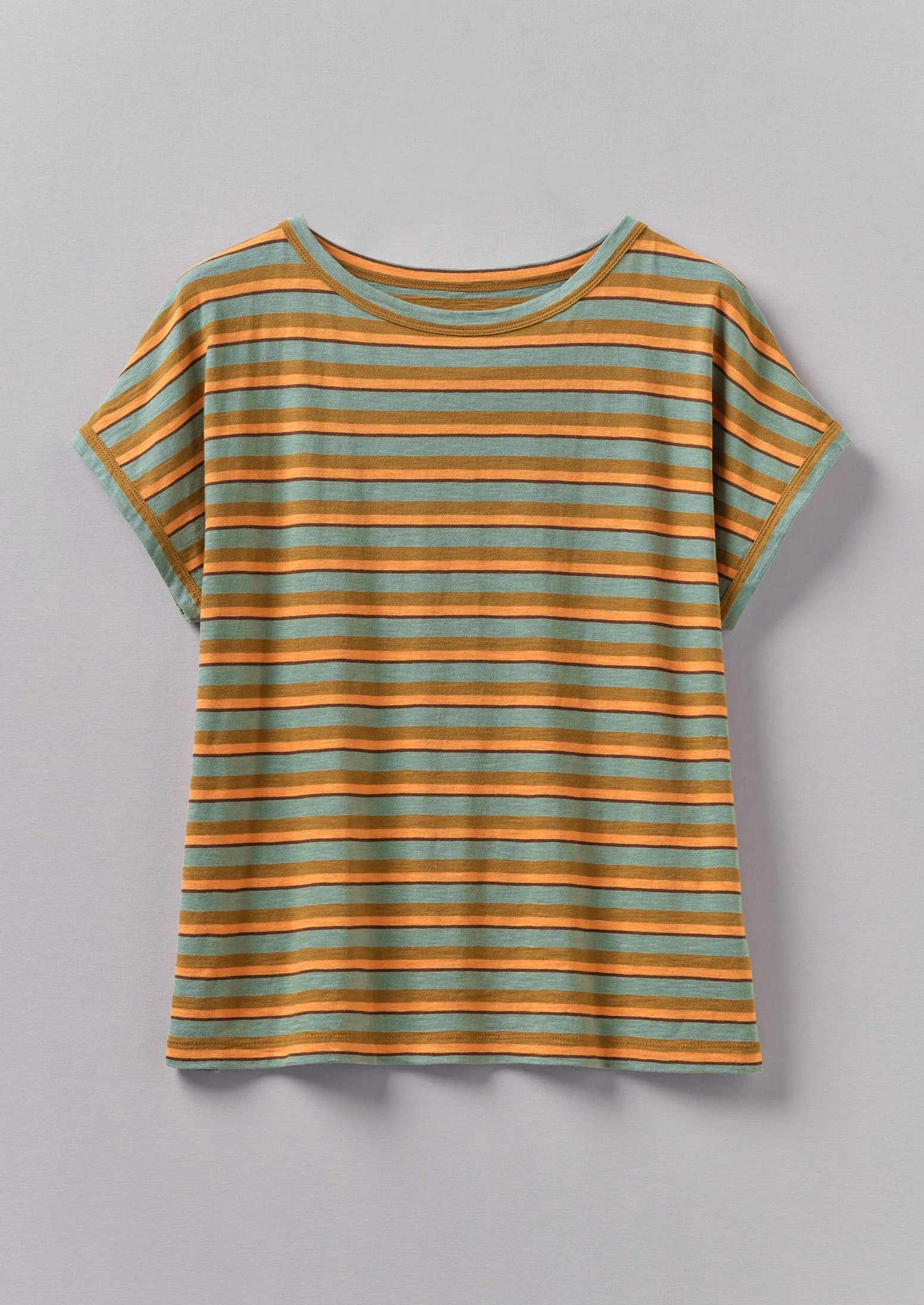 Alda Stripe Organic Cotton Easy Tee | Herb/Cider sold by TOAST