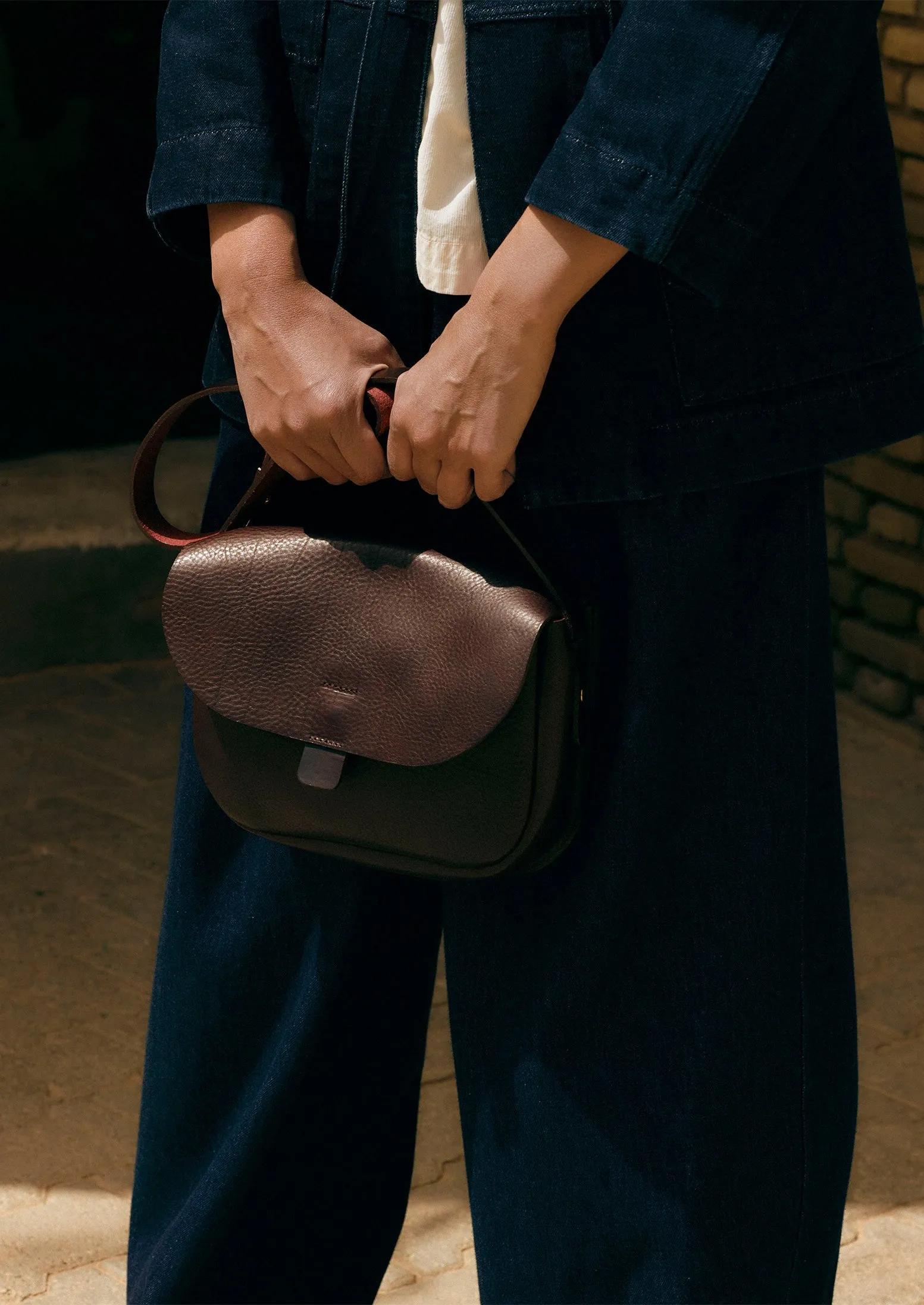 Cotton Hemp Denim Wide Leg Trousers | Indigo sold by TOAST product image thumbnail 3