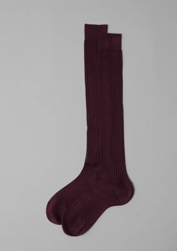 Maria La Rosa Knee High Cotton Socks | Berry sold by TOAST