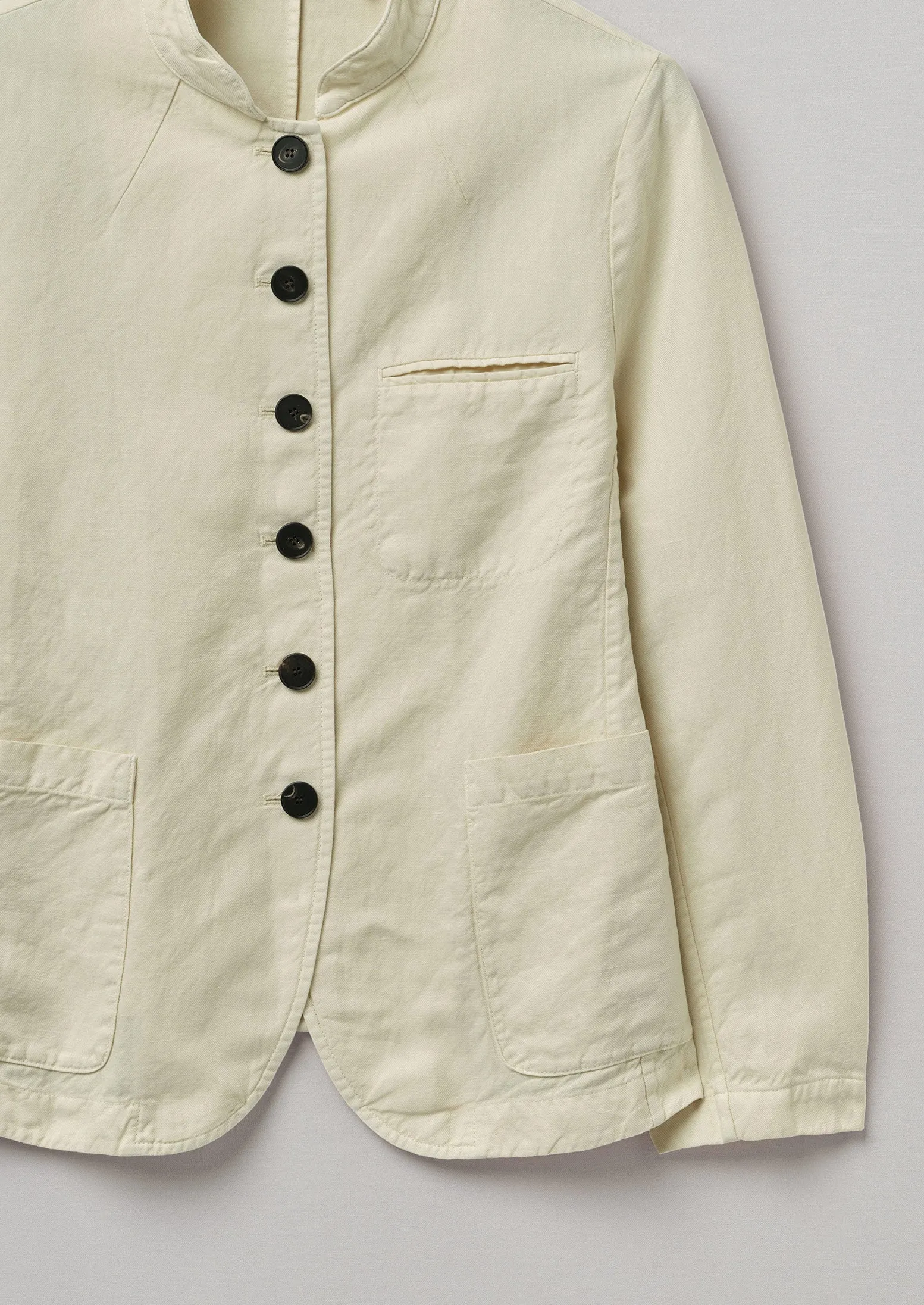 Garment Dyed Cotton Linen Neat Jacket | Parchment sold by TOAST product image thumbnail 5