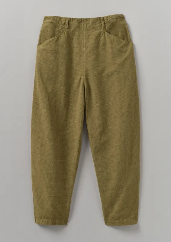 Alix Cotton Check Trousers | Golden Olive sold by TOAST