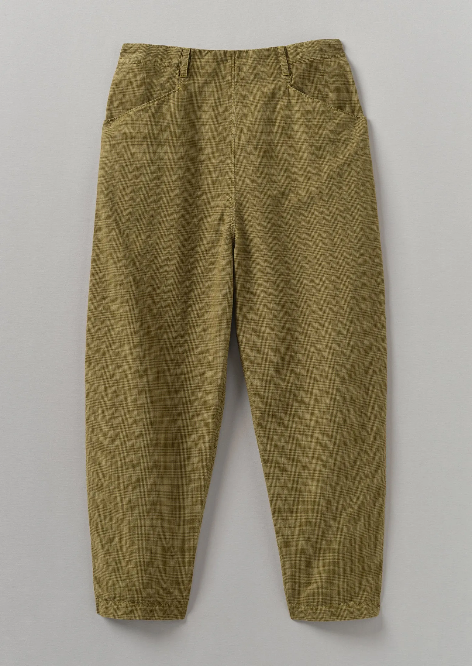 Alix Cotton Check Trousers | Golden Olive sold by TOAST
