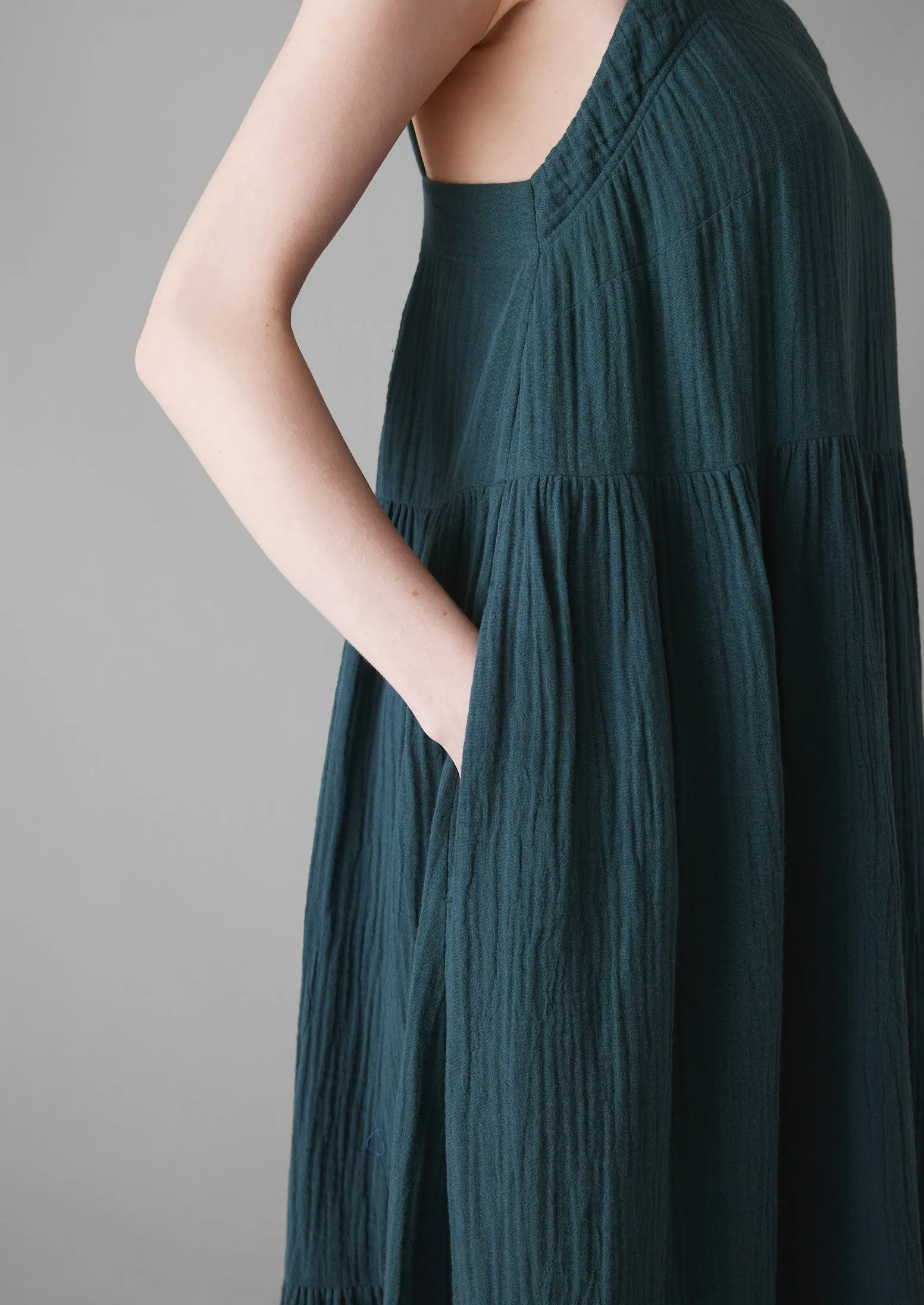 Tiered Crinkle Cotton Gauze Dress | Puck sold by TOAST product image thumbnail 4