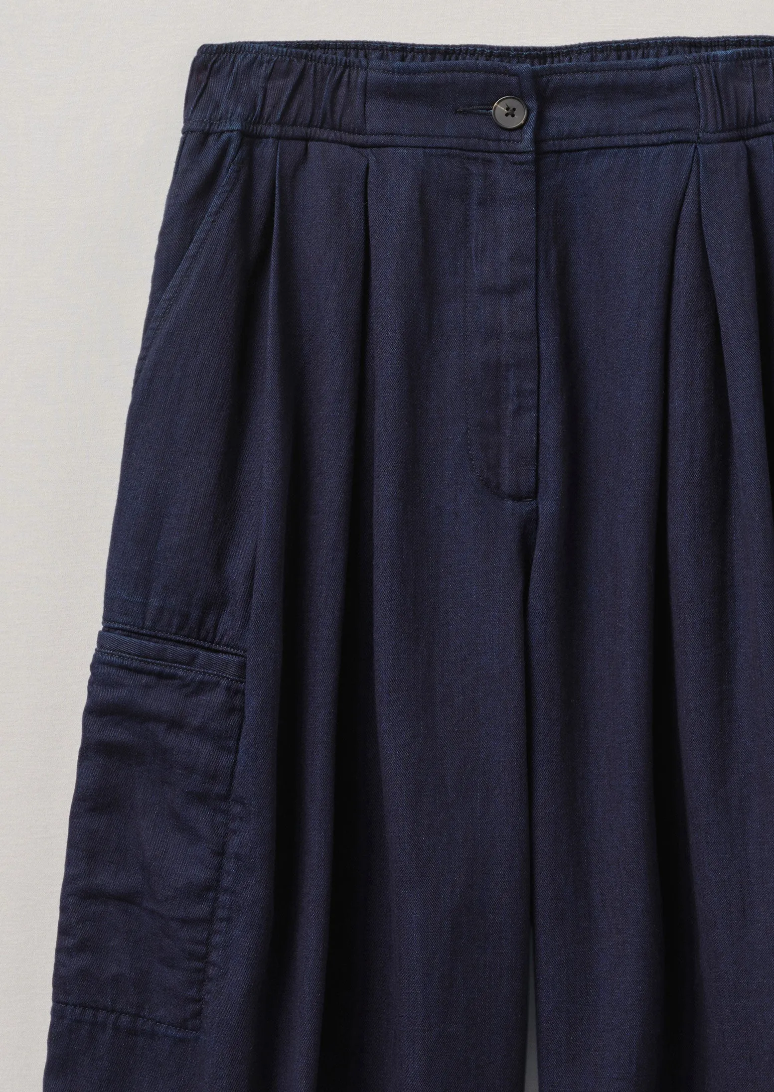 Indigo Cotton Twill Wide Leg Trousers | Indigo sold by TOAST product image thumbnail 5