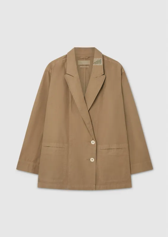 Renewed Cotton Linen Canvas Jacket Size 10 | Taupe sold by TOAST
